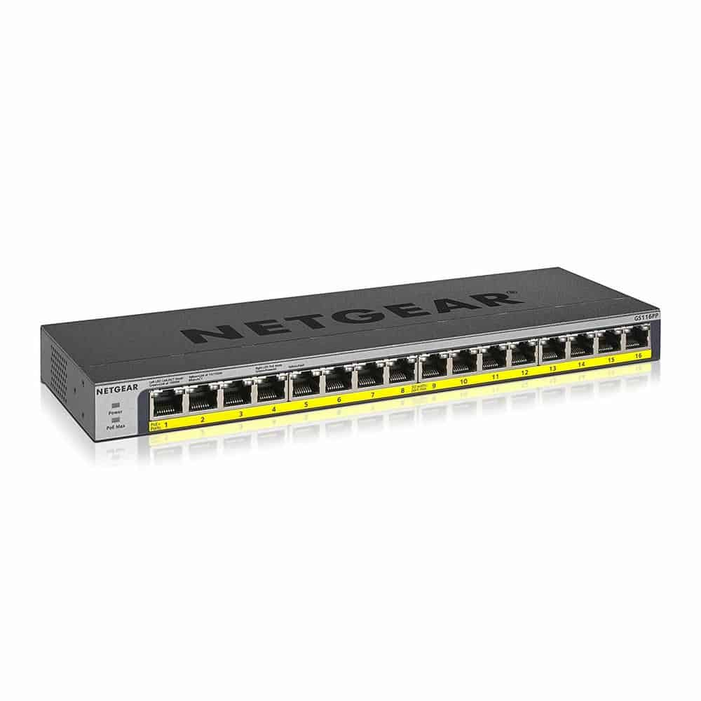 NETGEAR GS116PP 16 Port PoE/PoE+ Gigabit Unmanaged Switch